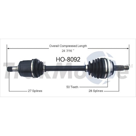 Surtrack Axle Cv Axle Shaft, Ho-8092 HO-8092